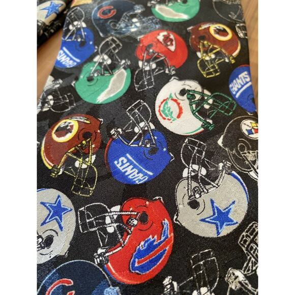 Team NFL Black Helmets Polyester Tie Preowned Made In USA - Picture 3 of 6
